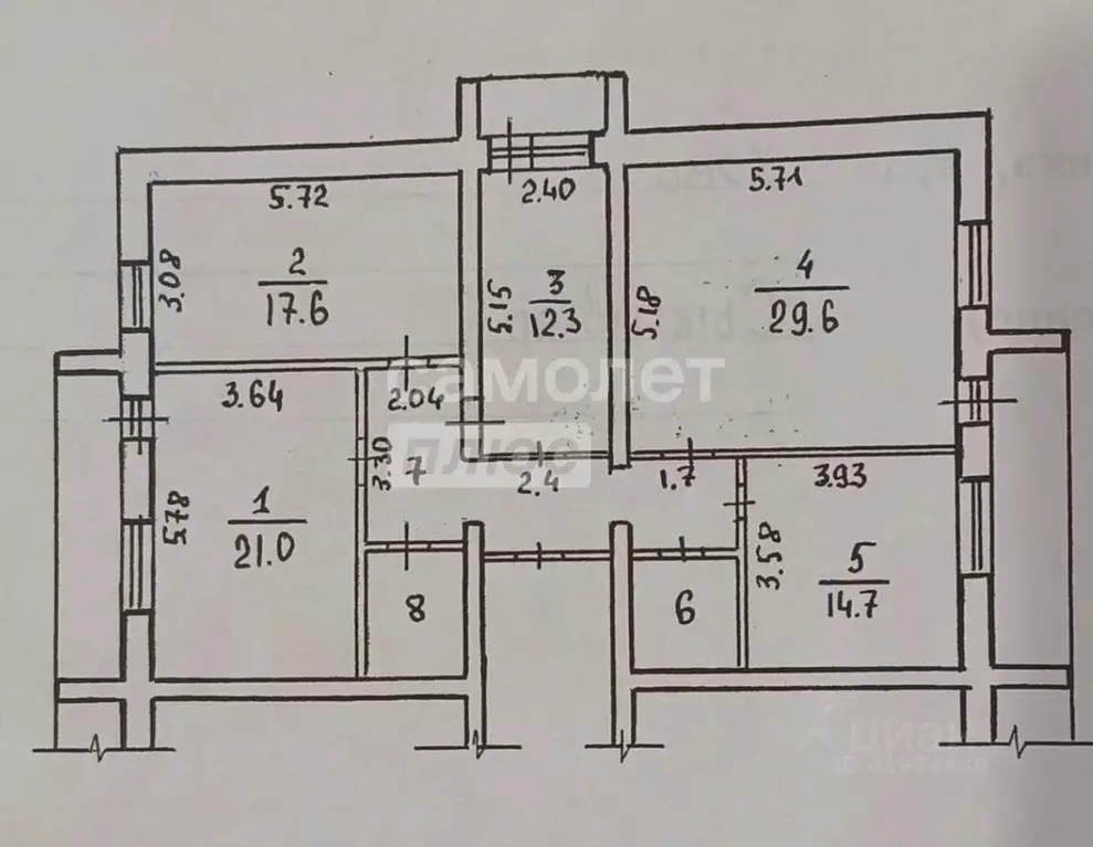 4-к кв. Коми, Сыктывкар Ручейная ул., 39/2 (115.0 м) - Фото 2