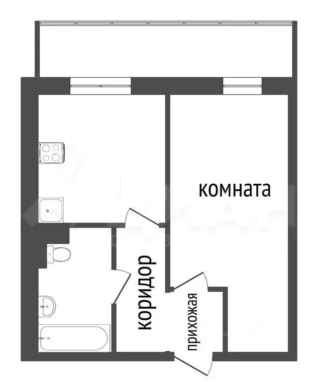 1-к кв. Кемеровская область, Кемерово ул. Сибиряков-Гвардейцев, 328А ... - Фото 1