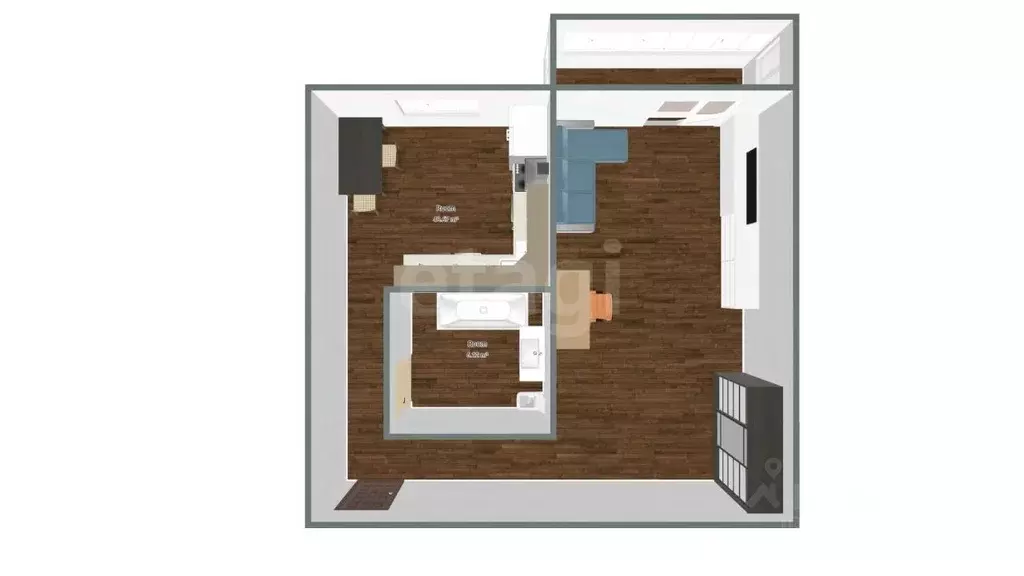 1-к кв. Сахалинская область, Южно-Сахалинск Комсомольская ул., 167А ... - Фото 2