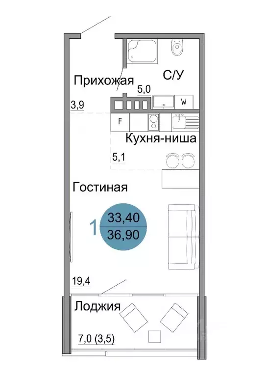 1-к кв. Крым, Керчь Белый город жилой комплекс (36.9 м) - Фото 0