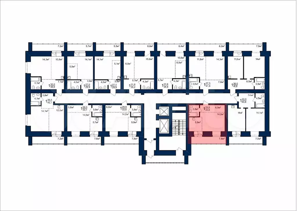 Квартира-студия, 33,8 м, 4/12 эт. - Фото 1