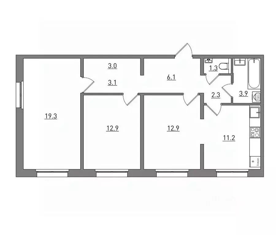 3-к кв. Кировская область, Киров ул. Чистопрудненская, 13А (76.0 м) - Фото 1