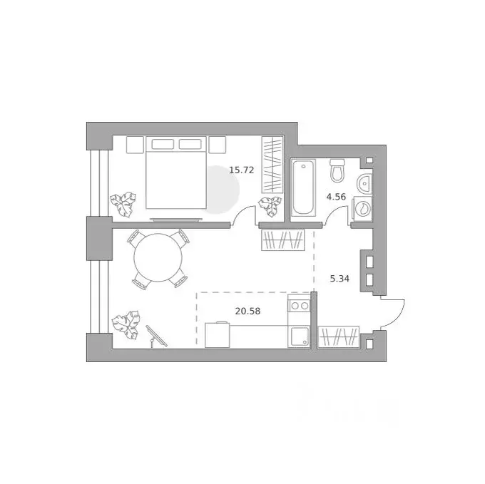 1-к кв. Москва Дубининская ул., 28 (46.2 м) - Фото 1