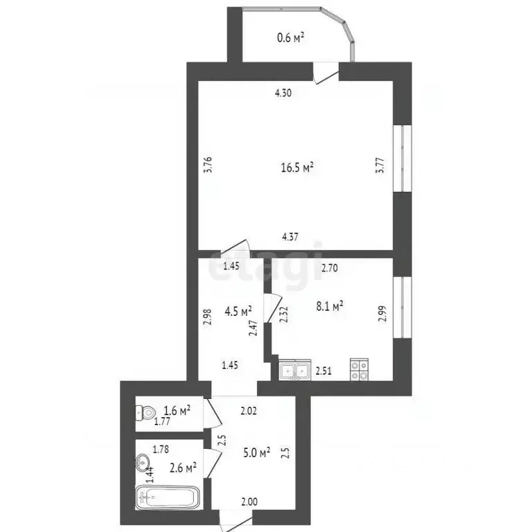 1-к кв. Мордовия, Саранск ул. Коваленко, 39 (38.3 м) - Фото 1