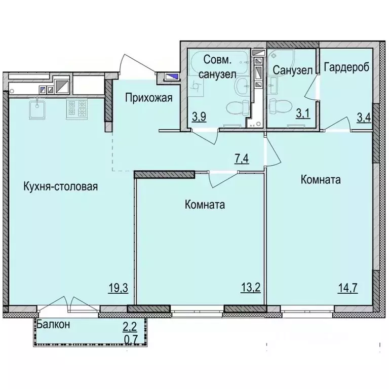 2-к кв. Удмуртия, Ижевск ул. Имени Репина, 35Ак1 (65.36 м) - Фото 0