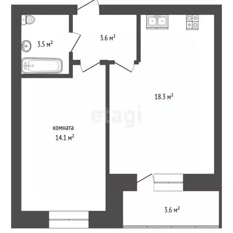 1-к кв. Ярославская область, Ярославский муниципальный округ, д. ... - Фото 2