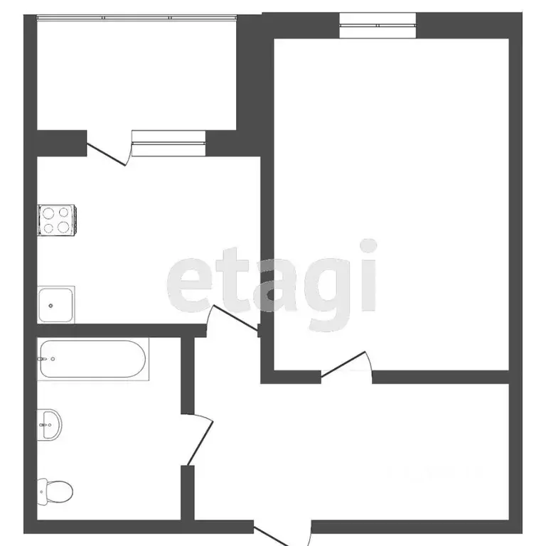 1-к кв. Тюменская область, Тюмень ул. Надира Сагдеева, 10 (26.88 м) - Фото 1