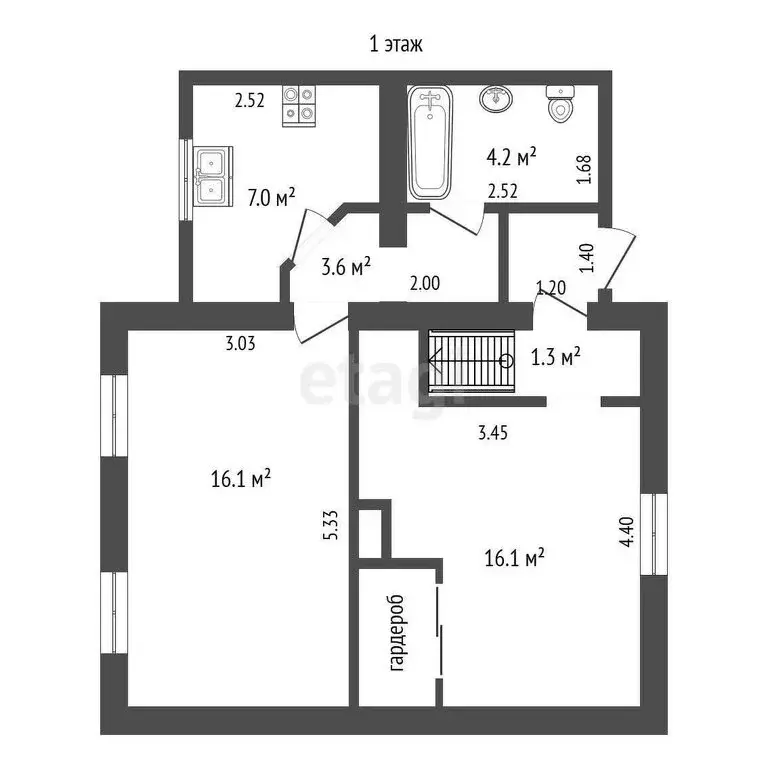Дом в Калининград, улица Барклая де Толли (59.2 м) - Фото 1
