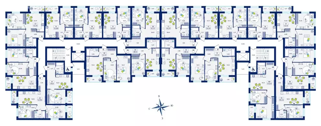 2-комнатная квартира: Калининградская область, Зеленоградск (51.59 м) - Фото 1