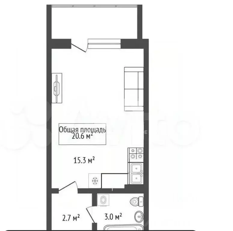 Студия Новосибирская область, Новосибирск ул. Дмитрия Шмонина, 6 (20.6 ... - Фото 2