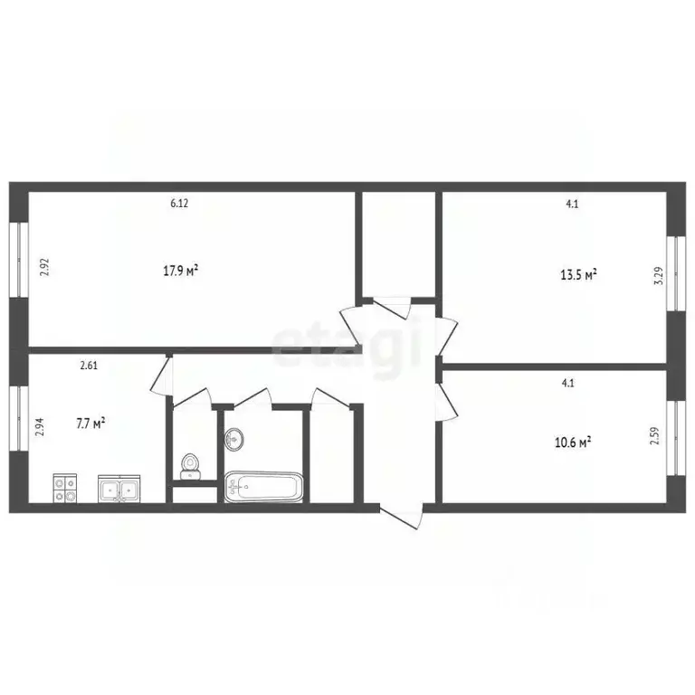 3-к кв. Ханты-Мансийский АО, Сургутский район, пос. Нижнесортымский ... - Фото 2