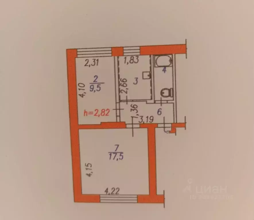 2-к кв. Кемеровская область, Новокузнецк ул. Кирова, 15 (38.0 м) - Фото 0