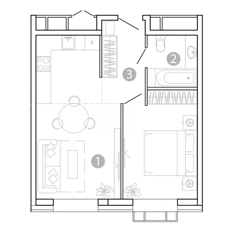 1-к кв. Забайкальский край, Чита 1-я Коллективная ул., 6 СТР (43.0 м) - Фото 1