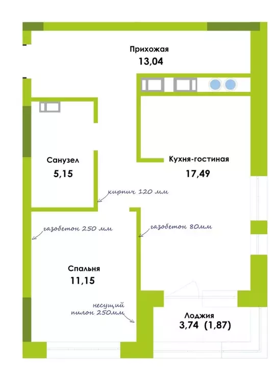 1-к кв. Астраханская область, Астрахань Аршанская ул. (48.7 м) - Фото 0