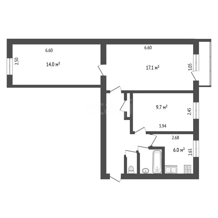3-комнатная квартира: Калуга, переулок Чичерина, 24 (59.7 м) - Фото 0
