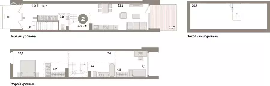 2-комнатная квартира: Екатеринбург, улица Шаумяна, 28 (127.2 м) - Фото 1