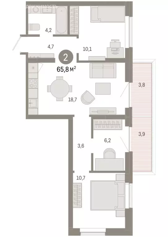 3-комнатная квартира: Омск, Кировский округ (65.83 м) - Фото 1