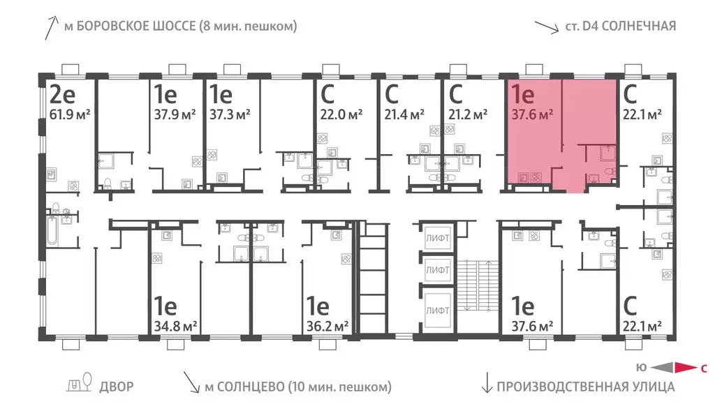1-комнатная квартира: Москва, ЖК Лучи, 2-й этап, к8 (37.6 м) - Фото 1