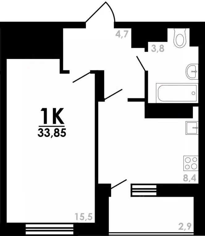 1-к кв. Нижегородская область, Нижний Новгород Коломенская ул., 8к4 ... - Фото 0