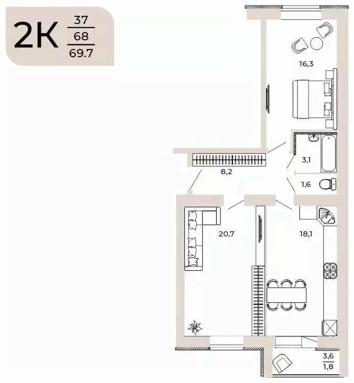 2-к кв. Пензенская область, Пенза Арбеково мкр, Дальнее Арбеково мкр,  ... - Фото 0