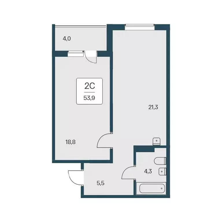2-комнатная квартира: Новосибирск, Кедровая улица, 80/3 (53.9 м) - Фото 0