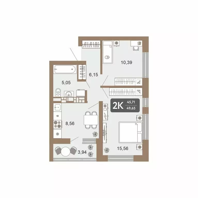 2-комнатная квартира: Екатеринбург, улица Академика Ландау, 32 (45 м) - Фото 1