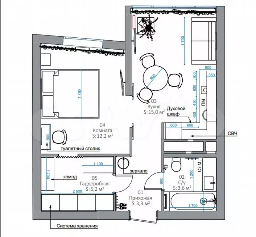 1-к. квартира, 40 м, 8/22 эт. - Фото 0