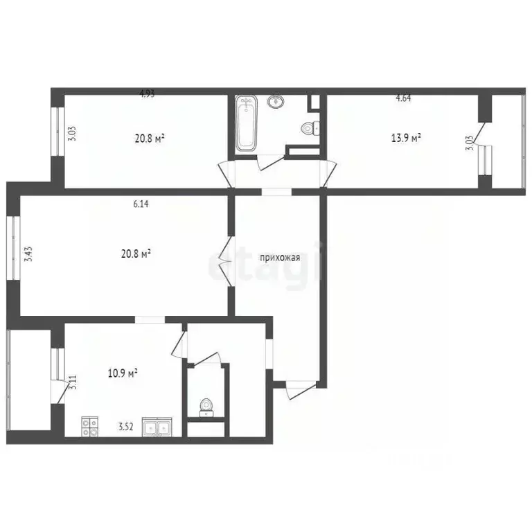 3-к кв. Московская область, Химки ул. Горшина, 3к2 (84.0 м) - Фото 1