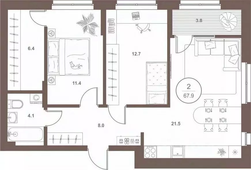 2-к кв. Пензенская область, Пенза Арбеково жилрайон, Дальнее Арбеково ... - Фото 1