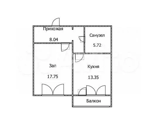 1-к. квартира, 45 м, 2/9 эт. - Фото 1