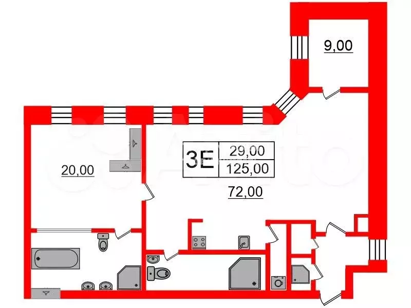 3-к. квартира, 125 м, 5/6 эт. - Фото 0