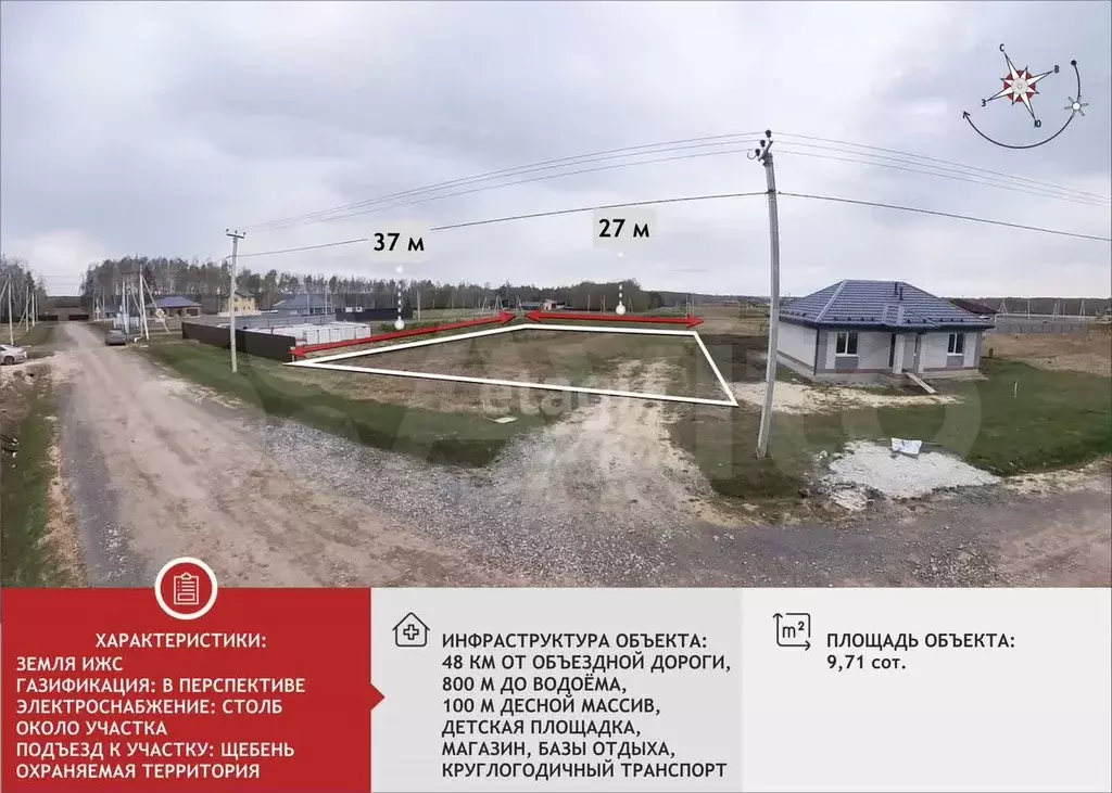 Участок 9,7 сот. (ИЖС) - Фото 0
