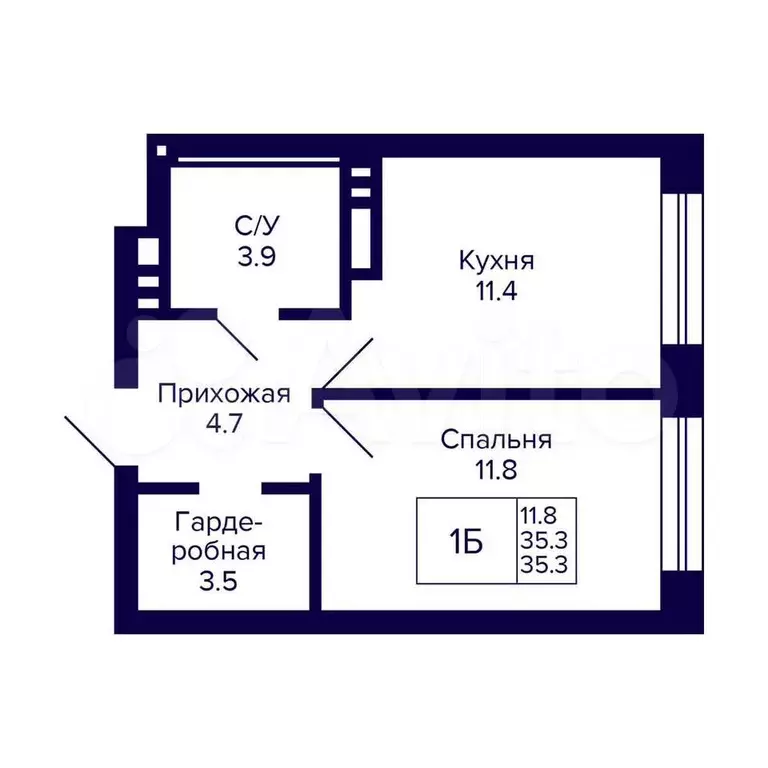 1-к. квартира, 35,3 м, 20/20 эт. - Фото 0