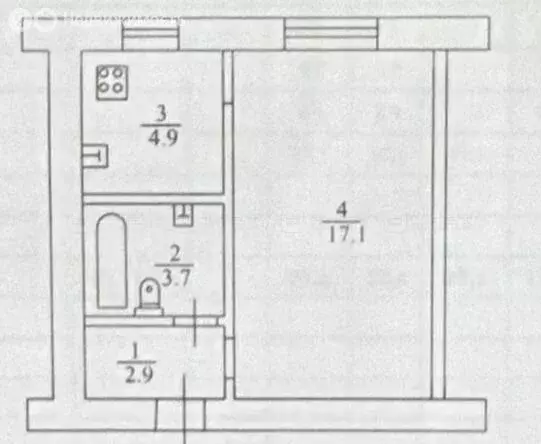 1-комнатная квартира: Казань, улица Шуртыгина, 24 (28.6 м) - Фото 1