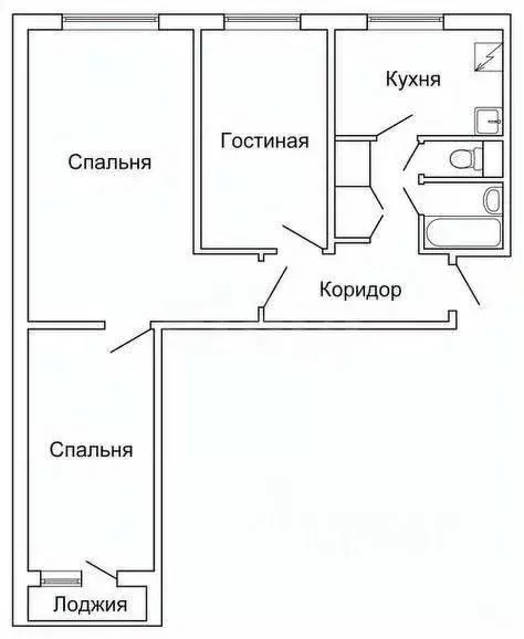 3-к кв. Тульская область, Узловая 50 лет Октября кв-л, 20 (58.6 м) - Фото 1