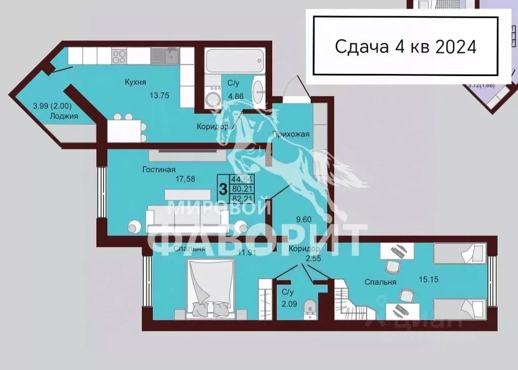 3-к кв. Оренбургская область, Оренбург Красный городок мкр,  (82.21 м) - Фото 1