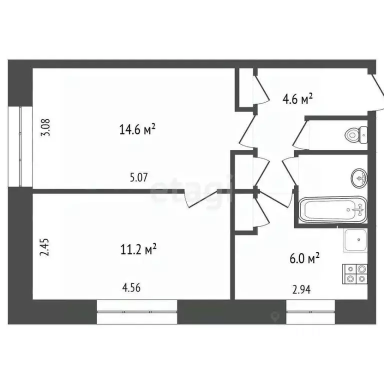 2-к кв. Вологодская область, Грязовецкий муниципальный округ, д. Юрово ... - Фото 2