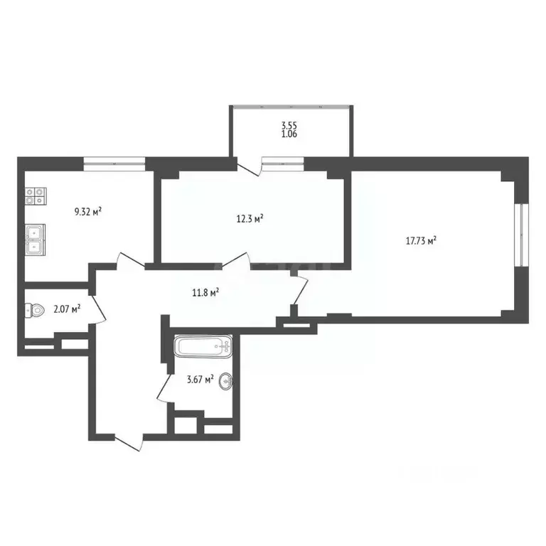 2-к кв. Ростовская область, Ростов-на-Дону просп. 40-летия Победы, ... - Фото 2