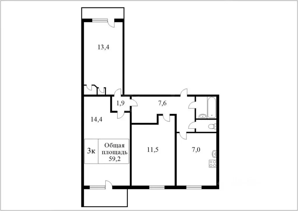 3-к кв. Новосибирская область, Новосибирск Железнодорожная ул., 8 ... - Фото 2