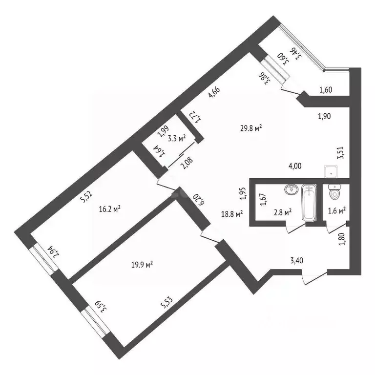 2-к кв. Амурская область, Благовещенск Игнатьевское ш., 12/3 (97.3 м) - Фото 1