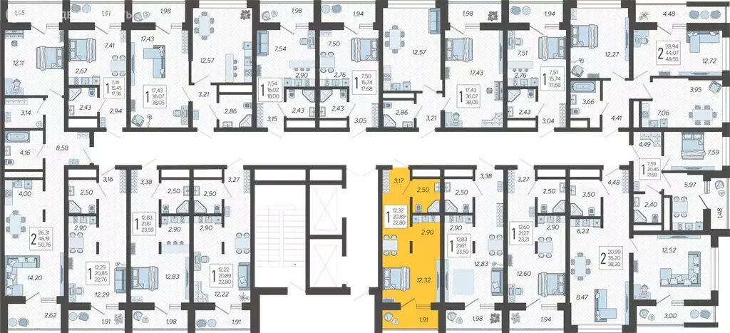 Квартира-студия: Сочи, микрорайон Бытха, Ясногорская улица, 16/2к2 ... - Фото 1