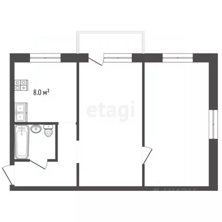 2-к кв. Ярославская область, Ярославль ул. Калинина, 31 (47.0 м) - Фото 2