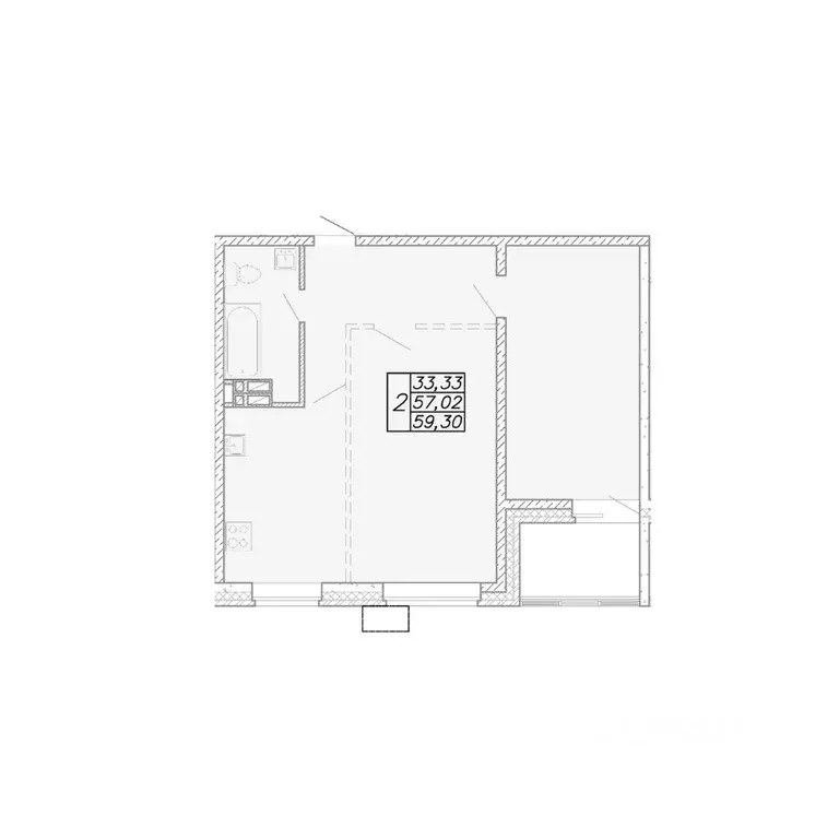 2-к кв. Приморский край, Владивосток ул. Североморская, 6 (57.3 м) - Фото 0