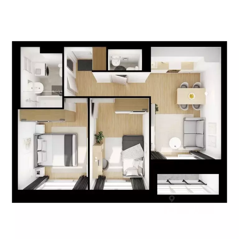 2-к кв. Ярославская область, Ярославль Волга Парк жилой комплекс, 1В ... - Фото 2