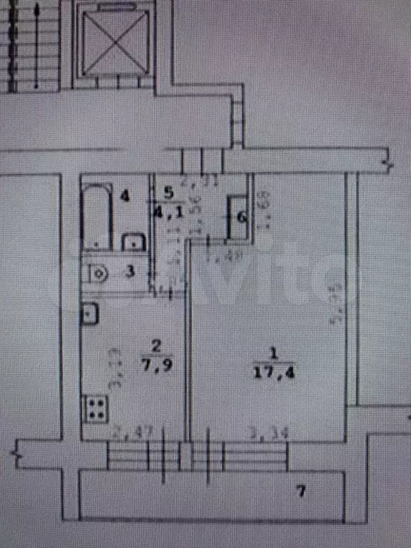 1-к. квартира, 34 м, 6/9 эт. - Фото 0