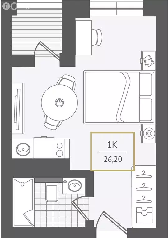 Квартира-студия: Адлер, улица Ленина, 280А (26 м) - Фото 1