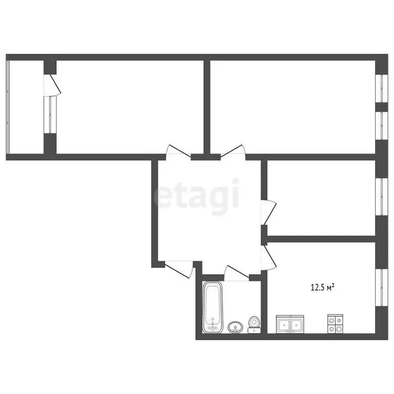 3-комнатная квартира: Ярославль, Брагинская улица, 18к1 (74.4 м) - Фото 1