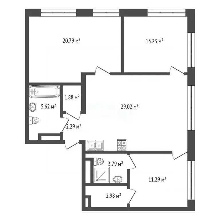 3-к кв. Самарская область, Самара Ново-Садовая ул., 106 (90.89 м) - Фото 2