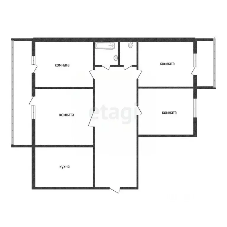 4-к кв. Белгородская область, Белгород ул. Костюкова, 69 (74.1 м) - Фото 1