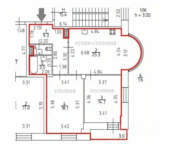 2-к кв. Санкт-Петербург наб. Адмирала Лазарева, 10 (72.5 м) - Фото 1